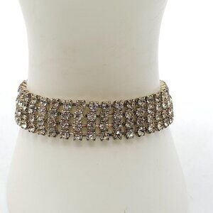 Vintage Clear Rhinestone Bracelet Sparkling Crystal Jewelry Elegant Statement Pi